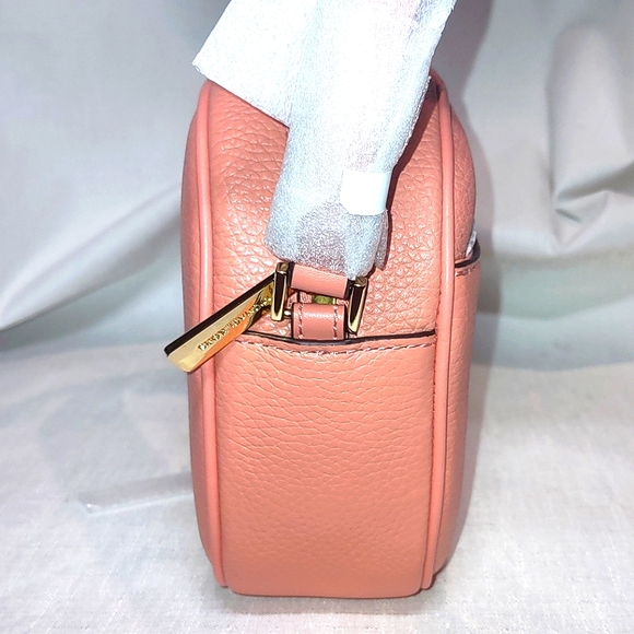 Michael Kors Jet Set Medium Embossed Pebbled Leather Crossbody Bag in Sherbert - Picture 11 of 11